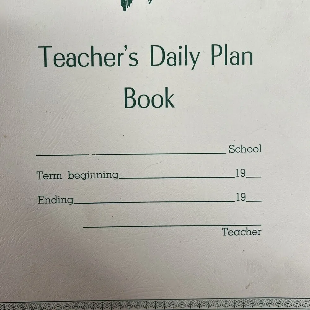 School Teacher's Daily Lesson Plan Book Elementary Ephemera  90’s Oklahoma Tulsa